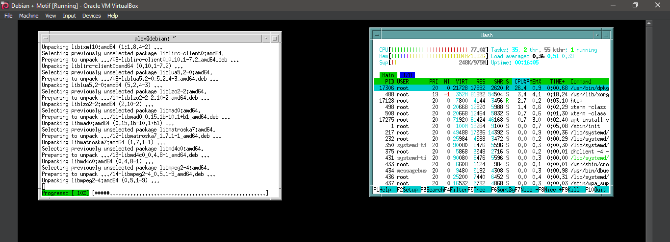 Running Motif Window Manager
